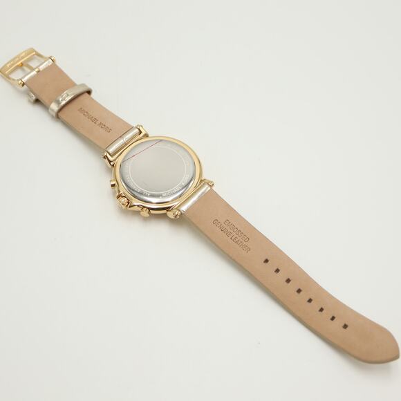 Michael Kors Maren Chronograph Gold Tone 40mm Watch Leather MK7509 w New Battery main image 10